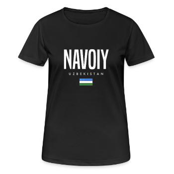 Navoiy, Ouzbékistan - T-shirt respirant Femme - noir - Devant - AI Model Female 172 light (172cm)