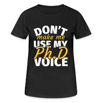 Doctoral Thesis Doctoral Doctoral Dissertation - Women's Breathable T-Shirt - black - Front - AI Model Female 172 light (172cm)