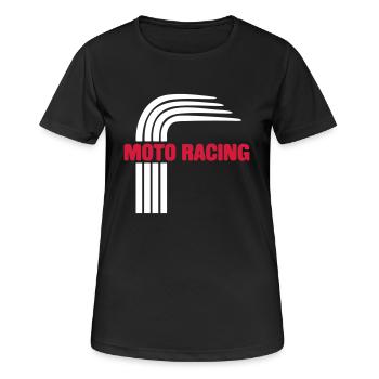 Moto Racing - T-shirt respirant Femme - noir - Devant - AI Model Female 172 light (172cm)