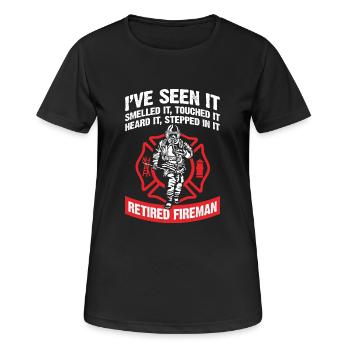Pompier Retraite Retraite Pension retraités Pompiers - T-shirt respirant Femme - noir - Devant - AI Model Female 172 light (172cm)