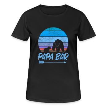 Papa Bear fête des pères cadeau d'anniversaire - T-shirt respirant Femme - noir - Devant - AI Model Female 172 light (172cm)