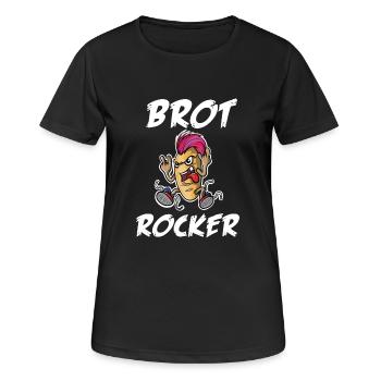 Brot Rocker Bäcker Rock'n' Roll Bäckerei - Frauen T-Shirt atmungsaktiv - Schwarz - Vorne - AI Model Female 172 light (172cm)