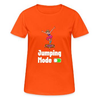 Jumping trampoline jumpstyle hopping sport - Women's Breathable T-Shirt - neon orange - Front - AI Model Female 172 dark (172cm)