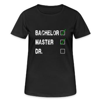 Abschluss Bachelor Master Dr. Prüfung - Frauen T-Shirt atmungsaktiv - Schwarz - Vorne - AI Model Female 172 light (172cm)