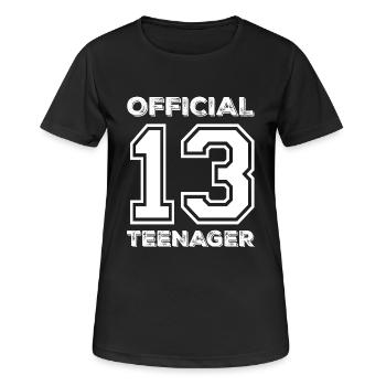 Teens officiel 13 cadeau d'anniversaire - T-shirt respirant Femme - noir - Devant - AI Model Female 172 light (172cm)