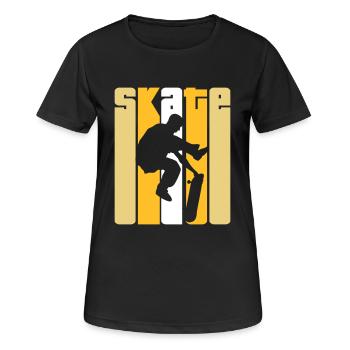 Skate Retro - Skater - Skateboard - Skateboarder - T-shirt respirant Femme - noir - Devant - AI Model Female 172 light (172cm)