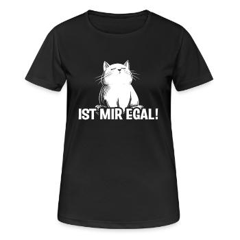 Ist mir egal Katze - Frauen T-Shirt atmungsaktiv - Schwarz - Vorne - AI Model Female 172 light (172cm)