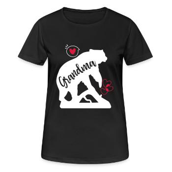 Grandma Bear - Frauen T-Shirt atmungsaktiv - Schwarz - Vorne - AI Model Female 172 light (172cm)