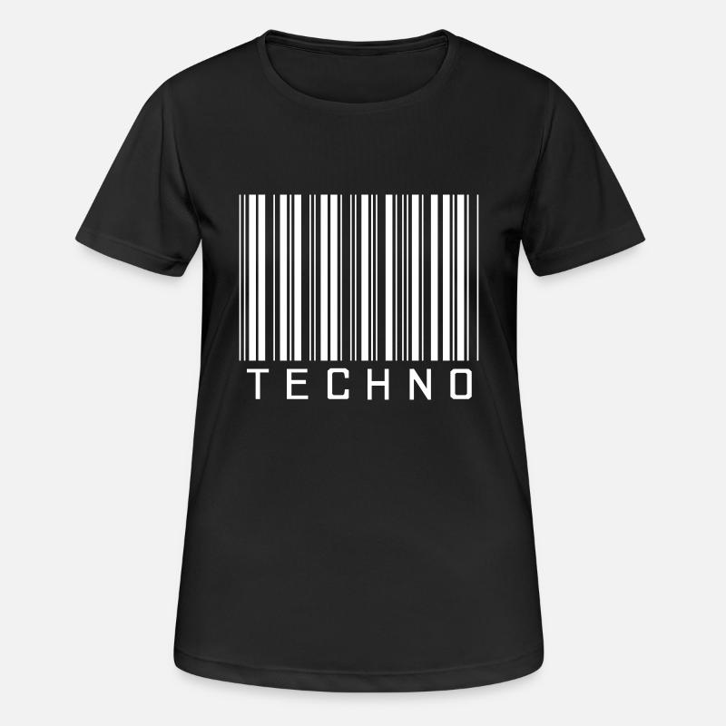 Techno Barcode - Frauen T-Shirt atmungsaktiv - Schwarz