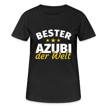Azubi - Frauen T-Shirt atmungsaktiv - Schwarz - Vorne - AI Model Female 172 light (172cm)