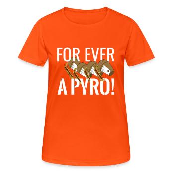 Pour toujours un pyro - T-shirt respirant Femme - orange néon - Devant - AI Model Female 172 dark (172cm)