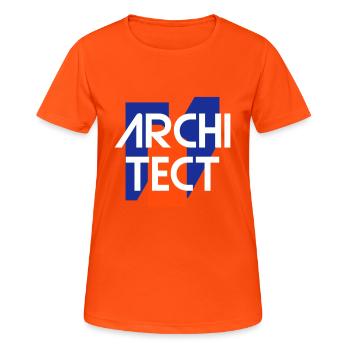 Architect (geometric figures) - Women's Breathable T-Shirt - neon orange - Front - AI Model Female 172 dark (172cm)