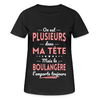 Plusieurs dans tête Boulangère l'emporte toujours - T-shirt respirant Femme - noir - Devant - AI Model Female 172 light (172cm)