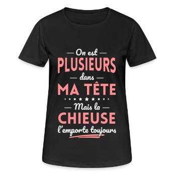 Plusieurs dans tête la Chieuse l'emporte toujours - T-shirt respirant Femme - noir - Devant - AI Model Female 172 light (172cm)