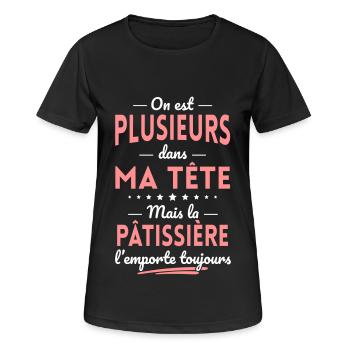 Plusieurs dans tête la Pâtissière l'emporte - T-shirt respirant Femme - noir - Devant - AI Model Female 172 light (172cm)