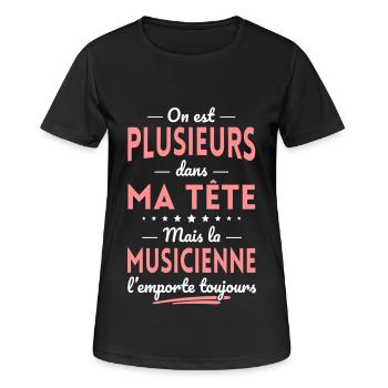 Plusieurs dans tête la Musicienne l'emporte - T-shirt respirant Femme - noir - Devant - AI Model Female 172 light (172cm)