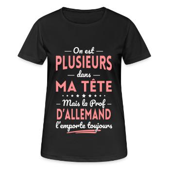 Plusieurs dans tête la Prof d'Allemand l'emporte - T-shirt respirant Femme - noir - Devant - AI Model Female 172 light (172cm)