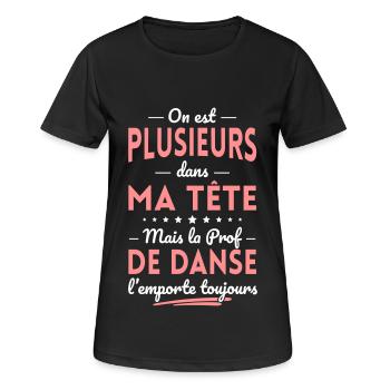Plusieurs dans tête la Prof de Danse l'emporte - T-shirt respirant Femme - noir - Devant - AI Model Female 172 light (172cm)