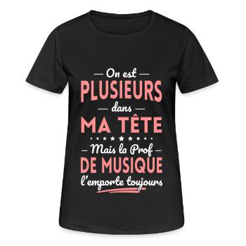 Plusieurs dans tête la Prof de Musique l'emporte - T-shirt respirant Femme - noir - Devant - AI Model Female 172 light (172cm)