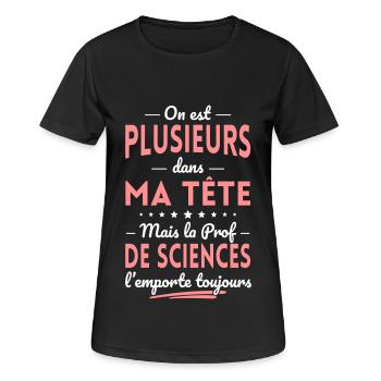 Plusieurs dans tête la Prof de Sciences l'emporte - T-shirt respirant Femme - noir - Devant - AI Model Female 172 light (172cm)