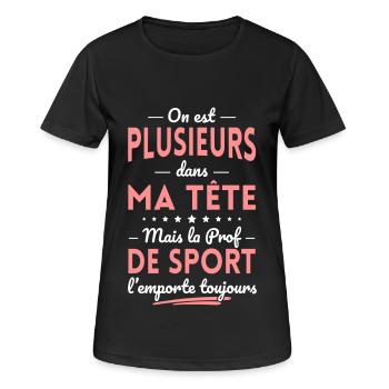 Plusieurs dans tête la Prof de Sport l'emporte - T-shirt respirant Femme - noir - Devant - AI Model Female 172 light (172cm)