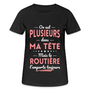 Plusieurs dans tête la Routière l'emporte toujours - T-shirt respirant Femme - noir - Devant - AI Model Female 172 light (172cm)