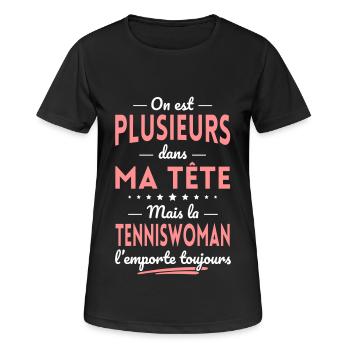 Plusieurs dans tête la Tenniswoman l'emporte - T-shirt respirant Femme - noir - Devant - AI Model Female 172 light (172cm)