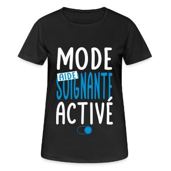 Mode aide-soignante activé - Idée cadeau - T-shirt respirant Femme - noir - Devant - AI Model Female 172 light (172cm)