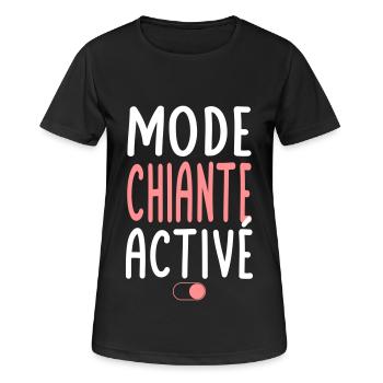 Mode Chiante activé - Idée cadeau - T-shirt respirant Femme - noir - Devant - AI Model Female 172 light (172cm)