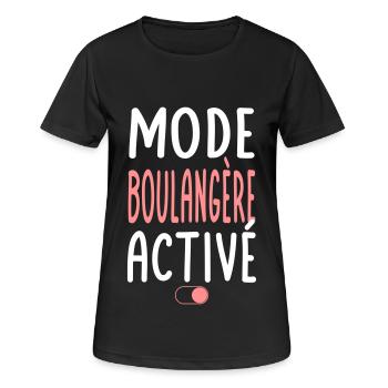 Mode Boulangère activé - Idée cadeau - T-shirt respirant Femme - noir - Devant - AI Model Female 172 light (172cm)