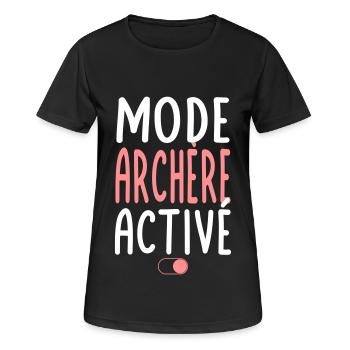 Mode Archère activé - Idée cadeau - T-shirt respirant Femme - noir - Devant - AI Model Female 172 light (172cm)