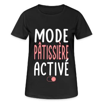 Mode Pâtissière activé - Idée cadeau - T-shirt respirant Femme - noir - Devant - AI Model Female 172 light (172cm)