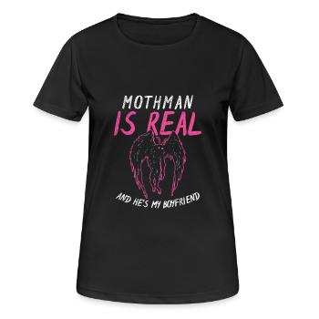 Mothman Love for Cryptid Fans - Women's Breathable T-Shirt - black - Front - AI Model Female 172 light (172cm)