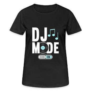 DJ Mode On Discjockey Humor - Women's Breathable T-Shirt - black - Front - AI Model Female 172 light (172cm)