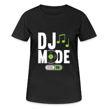 DJ Mode On Discjockey Humor - Women's Breathable T-Shirt - black - Front - AI Model Female 172 light (172cm)