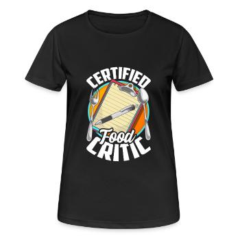 Critique de restaurant certifié Testeur de restaurant - T-shirt respirant Femme - noir - Devant - AI Model Female 172 light (172cm)