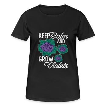 Violet Love for Florists With Humor - Women's Breathable T-Shirt - black - Front - AI Model Female 172 light (172cm)