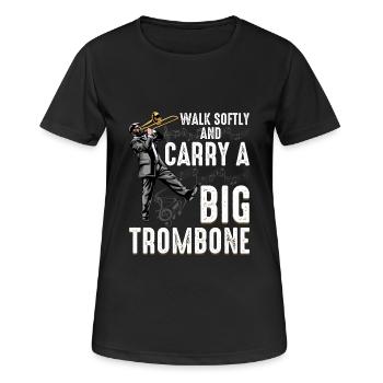 Trombone humor for marching band fans - Women's Breathable T-Shirt - black - Front - AI Model Female 172 light (172cm)