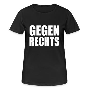 Gegen rechts - Frauen T-Shirt atmungsaktiv - Schwarz - Vorne - AI Model Female 172 light (172cm)