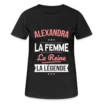 Alexandra - La Femme - La Reine - La Légende - T-shirt respirant Femme - noir - Devant - AI Model Female 172 light (172cm)
