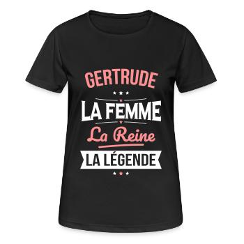 Gertrude - La Femme - La Reine - La Légende - T-shirt respirant Femme - noir - Devant - AI Model Female 172 light (172cm)