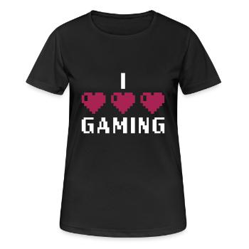 I love gaming - Women's Breathable T-Shirt - black - Front - AI Model Female 172 light (172cm)