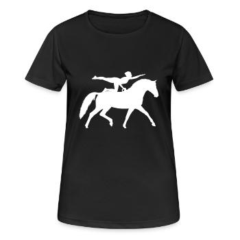 Voltigier Chevaux Équestres Voltige - T-shirt respirant Femme - noir - Devant - AI Model Female 172 light (172cm)