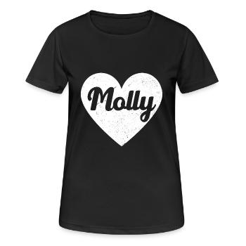 Molly Name Big Heart Love Artwork Gift - T-shirt respirant Femme - noir - Devant - AI Model Female 172 light (172cm)