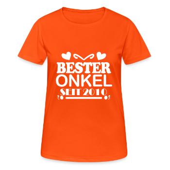 Bester Onkel seit 2010 - Frauen T-Shirt atmungsaktiv - Neonorange - Vorne - AI Model Female 172 dark (172cm)