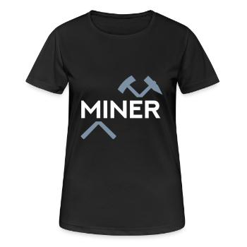 Mineur (maillet et coupe de fer) - T-shirt respirant Femme - noir - Devant - AI Model Female 172 light (172cm)