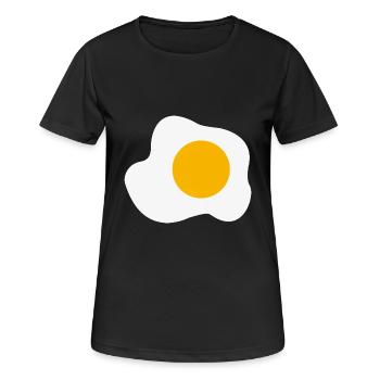 Spiegelei Grafik Frühstück Eigelb Liebhaber - Frauen T-Shirt atmungsaktiv - Schwarz - Vorne - AI Model Female 172 light (172cm)