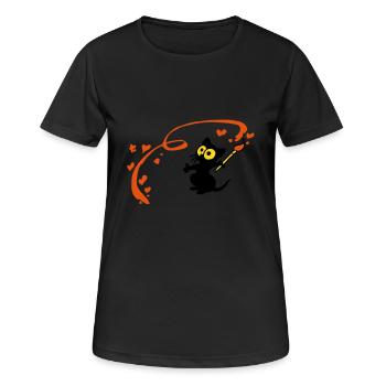 Georgie Chaton peintre - T-shirt respirant Femme - noir - Devant - AI Model Female 172 light (172cm)