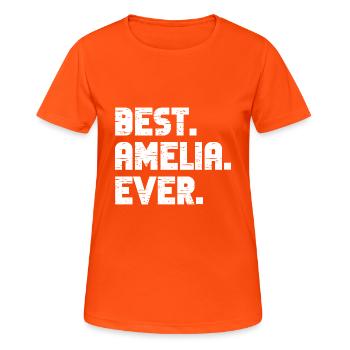 Best Amelia Ever Retro Geschenk Spruch Geburtstag - Frauen T-Shirt atmungsaktiv - Neonorange - Vorne - AI Model Female 172 dark (172cm)