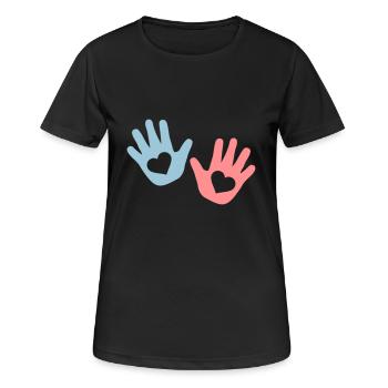 Mains - T-shirt respirant Femme - noir - Devant - AI Model Female 172 light (172cm)